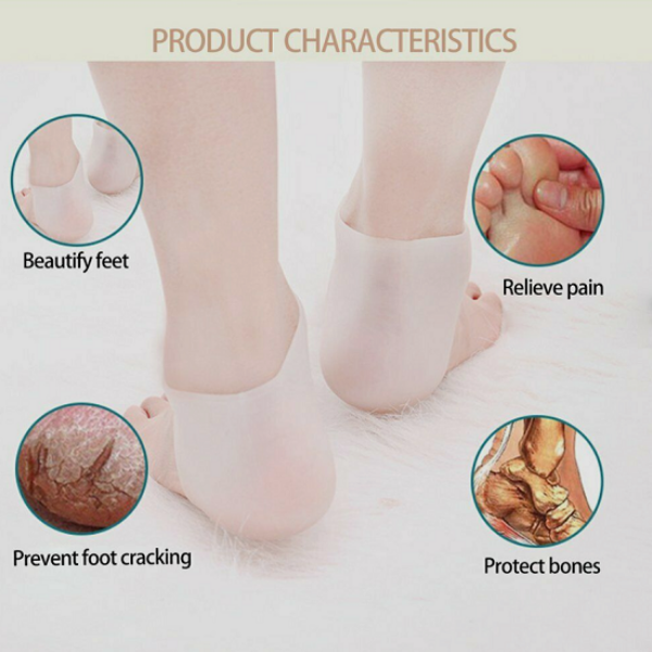 silicone moisturizing gel heel socks